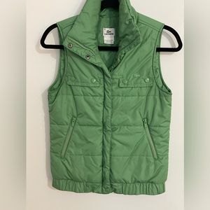 Lacoste Puffer Vest, Seafoam green, size Small